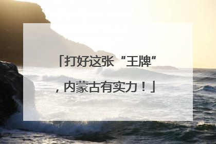 打好这张“王牌”，内蒙古有实力！
