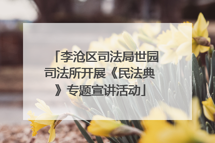 李沧区司法局世园司法所开展《民法典》专题宣讲活动