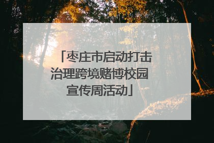 枣庄市启动打击治理跨境赌博校园宣传周活动