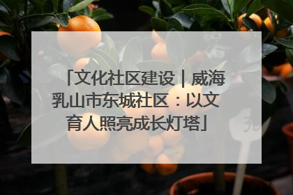 文化社区建设｜威海乳山市东城社区：以文育人照亮成长灯塔