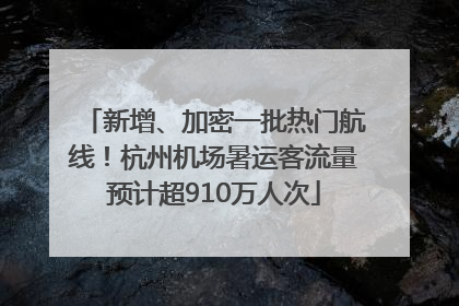 新增、加密一批热门航线！杭州机场暑运客流量预计超910万人次