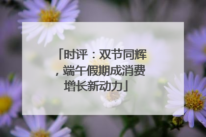 时评：双节同辉，端午假期成消费增长新动力