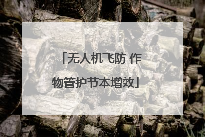 无人机飞防 作物管护节本增效