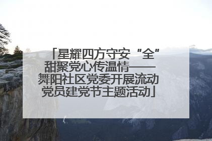 星耀四方守安“全” 甜聚党心传温情——舞阳社区党委开展流动党员建党节主题活动