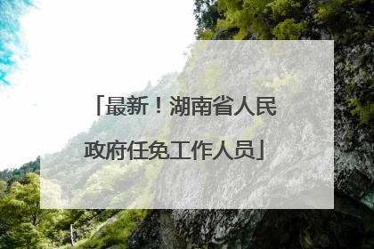 最新！湖南省人民政府任免工作人员
