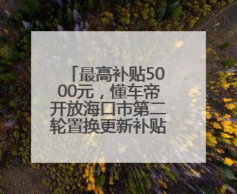 最高补贴5000元，懂车帝开放海口市第二轮置换更新补贴申领