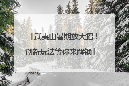 武夷山暑期放大招！创新玩法等你来解锁