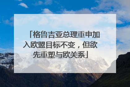 格鲁吉亚总理重申加入欧盟目标不变，但欲先重塑与欧关系