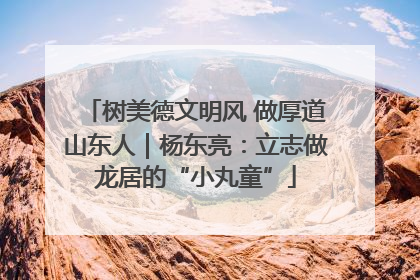 树美德文明风 做厚道山东人｜杨东亮：立志做龙居的“小丸童”