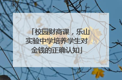 校园财商课，乐山实验中学培养学生对金钱的正确认知
