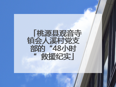 桃源县观音寺镇会人溪村党支部的“48小时”救援纪实