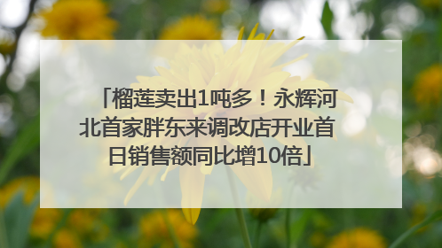 榴莲卖出1吨多！永辉河北首家胖东来调改店开业首日销售额同比增10倍