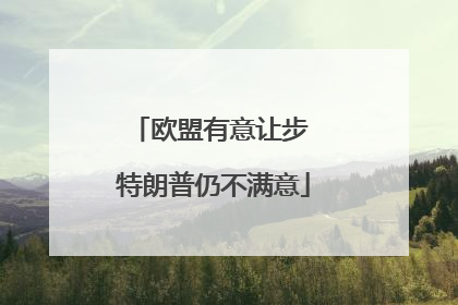 欧盟有意让步 特朗普仍不满意