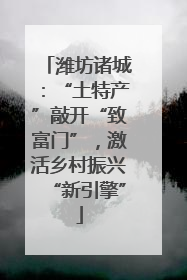 潍坊诸城：“土特产”敲开“致富门”，激活乡村振兴“新引擎”
