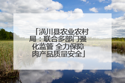 潢川县农业农村局：联合多部门强化监管 全力保障肉产品质量安全