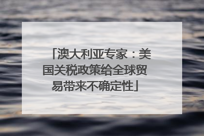 澳大利亚专家：美国关税政策给全球贸易带来不确定性