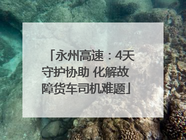 永州高速：4天守护协助 化解故障货车司机难题