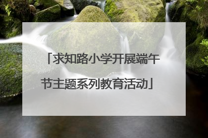 求知路小学开展端午节主题系列教育活动