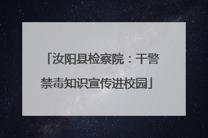 汝阳县检察院：干警禁毒知识宣传进校园