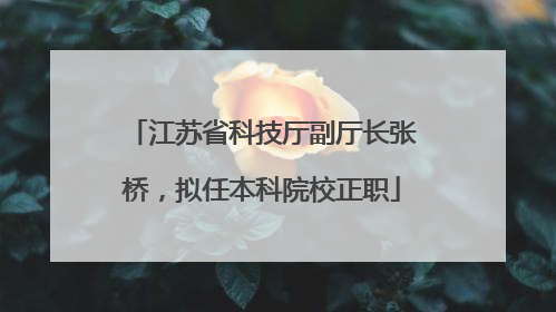 江苏省科技厅副厅长张桥，拟任本科院校正职