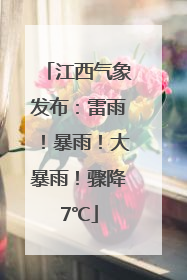 江西气象发布:雷雨!暴雨!大暴雨!骤降7℃