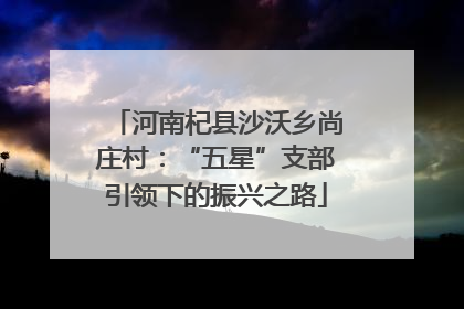 河南杞县沙沃乡尚庄村：“五星”支部引领下的振兴之路