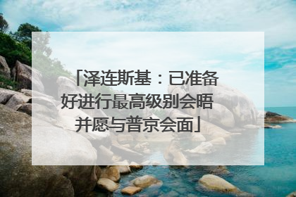 泽连斯基：已准备好进行最高级别会晤并愿与普京会面