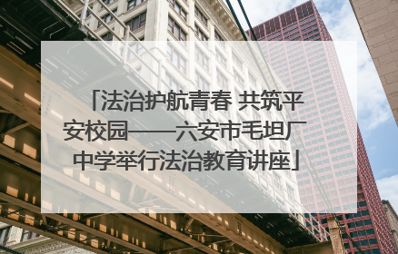 法治护航青春 共筑平安校园——六安市毛坦厂中学举行法治教育讲座