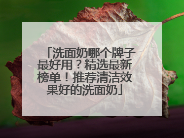 洗面奶哪个牌子最好用？精选最新榜单！推荐清洁效果好的洗面奶
