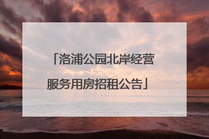 洛浦公园北岸经营服务用房招租公告
