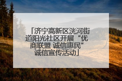 济宁高新区洸河街道阳光社区开展“优商联盟 诚信惠民”诚信宣传活动