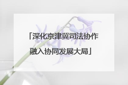 深化京津冀司法协作 融入协同发展大局