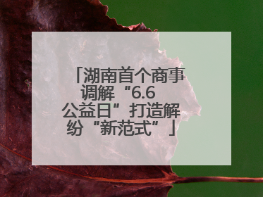 湖南首个商事调解“6.6 公益日”打造解纷“新范式”