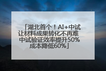 湖北首个！AI+中试让材料成果转化不再难 中试验证效率提升50%成本降低60%