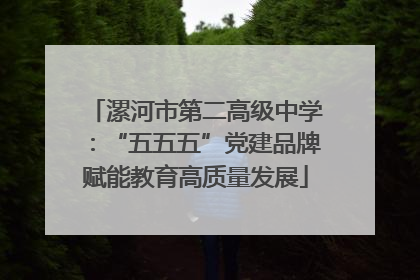 漯河市第二高级中学：“五五五”党建品牌赋能教育高质量发展