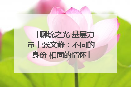 聊统之光 基层力量丨张文静：不同的身份 相同的情怀
