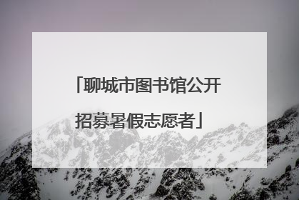 聊城市图书馆公开招募暑假志愿者