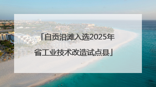 自贡沿滩入选2025年省工业技术改造试点县