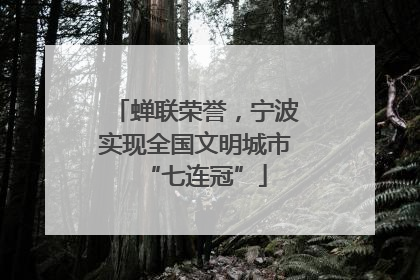 蝉联荣誉，宁波实现全国文明城市“七连冠”