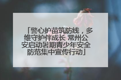 警心护苗筑防线，多维守护伴成长 常州公安启动暑期青少年安全防范集中宣传行动