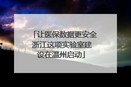 让医保数据更安全 浙江这项实验室建设在温州启动