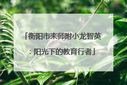 衡阳市耒师附小龙智英：阳光下的教育行者
