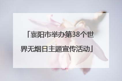 襄阳市举办第38个世界无烟日主题宣传活动