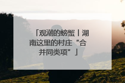 观潮的螃蟹丨湖南这里的村庄“合并同类项”