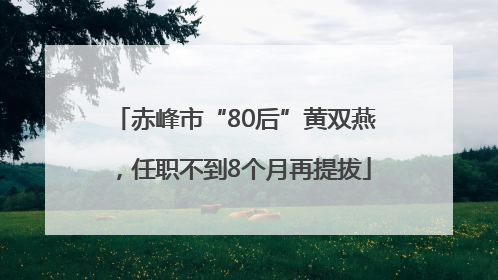 赤峰市“80后”黄双燕，任职不到8个月再提拔
