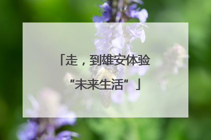 走，到雄安体验“未来生活”