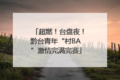 超燃！台盘夜！黔台青年“村BA”激情完满完赛