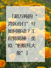 超万吨的“湾区伶仃”号如何移动？工程师揭秘：类似“蚂蚁托大象”