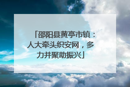 邵阳县黄亭市镇：人大牵头织安网，多力并聚助振兴