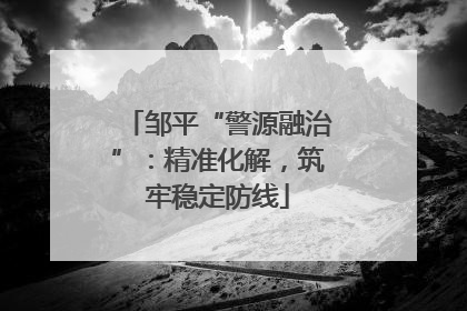 邹平“警源融治”：精准化解，筑牢稳定防线